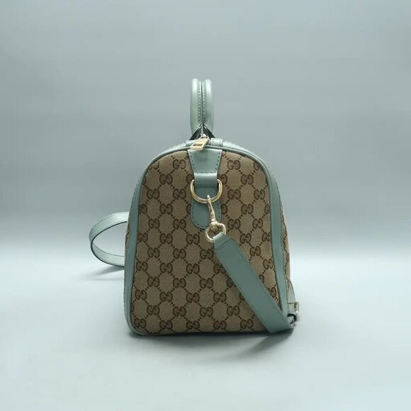 GUCCI Boston Brown Cloth Satchel 1045-021025 - Picture 4 of 12